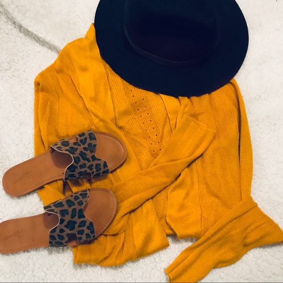 a new day Sweaters - Mustard Yellow A New Day Open Cardigan Medium